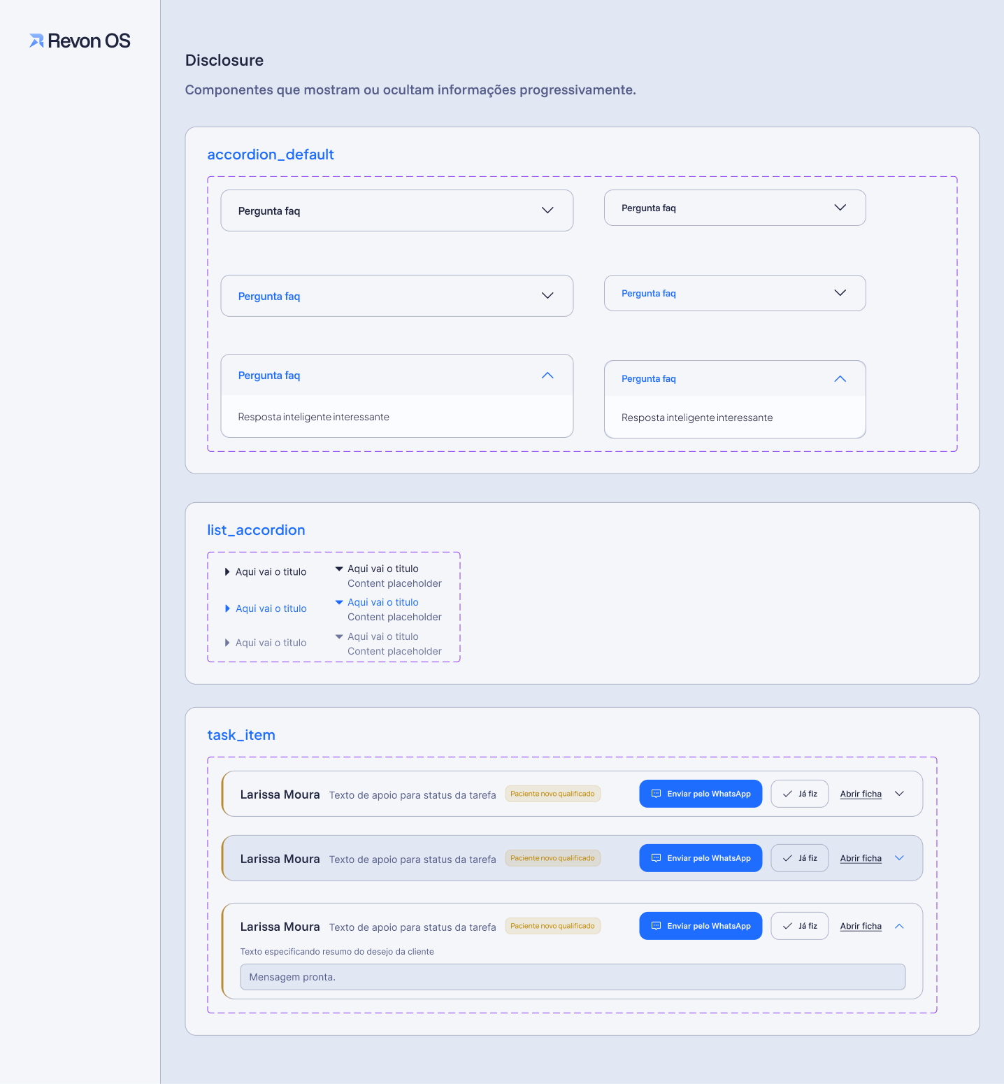 Componentes do design system